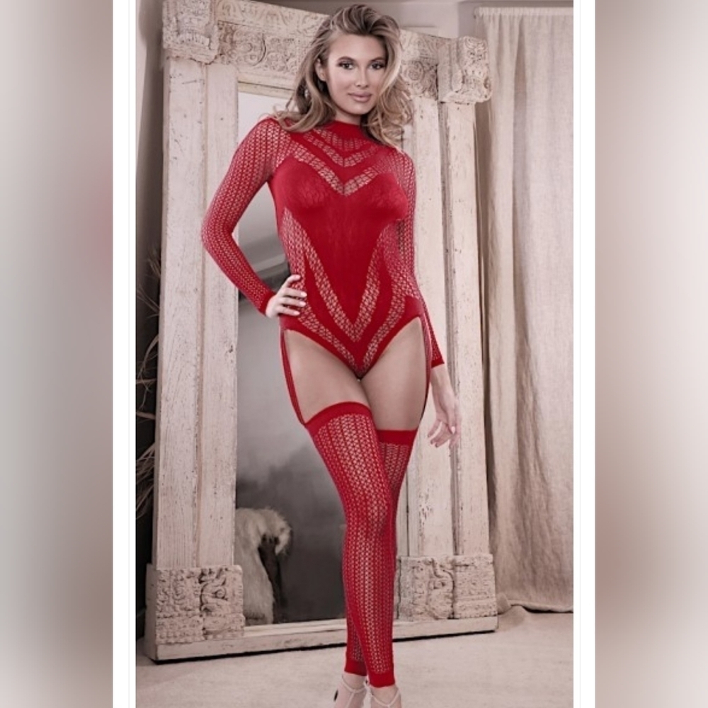 🌶 NIB RED HOT BODYSTOCKING